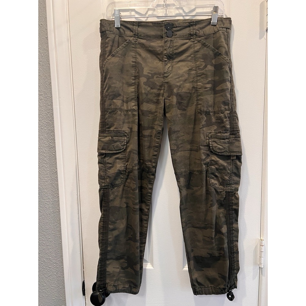 Sanctuary Terrain Crop Cargo Pants 28 Camo Double Button Cinch Toggle Jogger